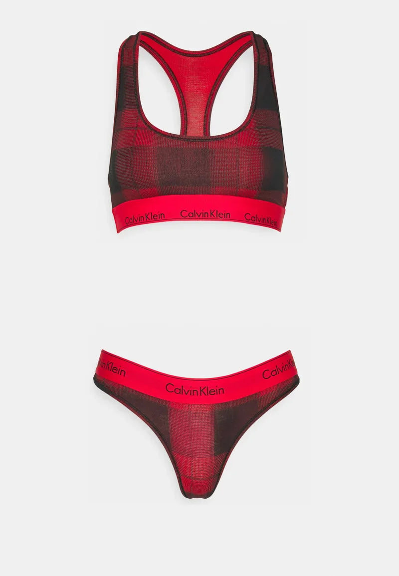 Calvin Klein Underwear UNLINED BRALETTE THONG SET MODERN COTTON {Pack of 3}