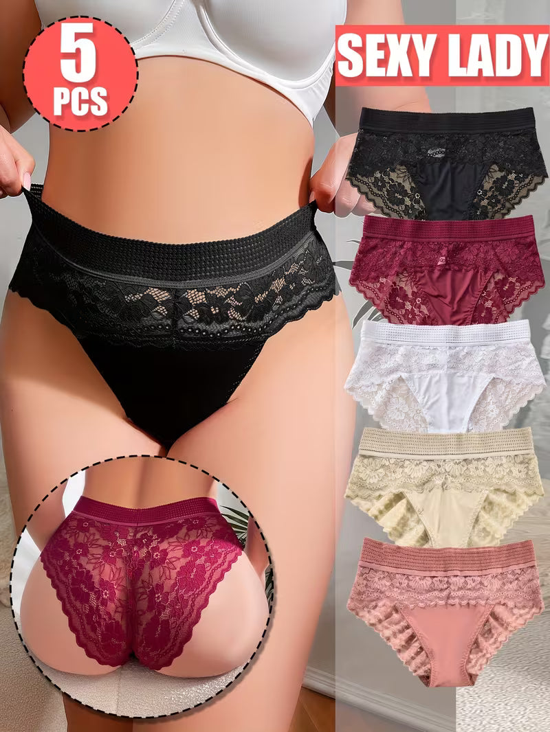 MIOTAN Women's Seamless Ribbed Briefs, Elegant Butterfly Print, Comfort Fit Underwear
