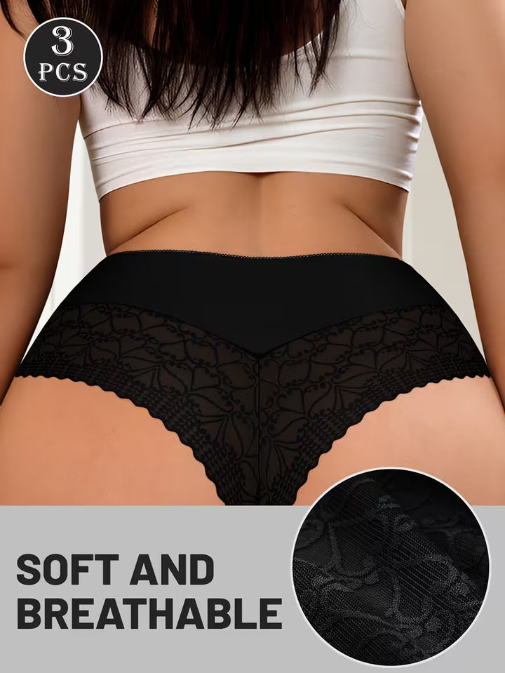 Women's Sexy Black Thong Breathable Panties
