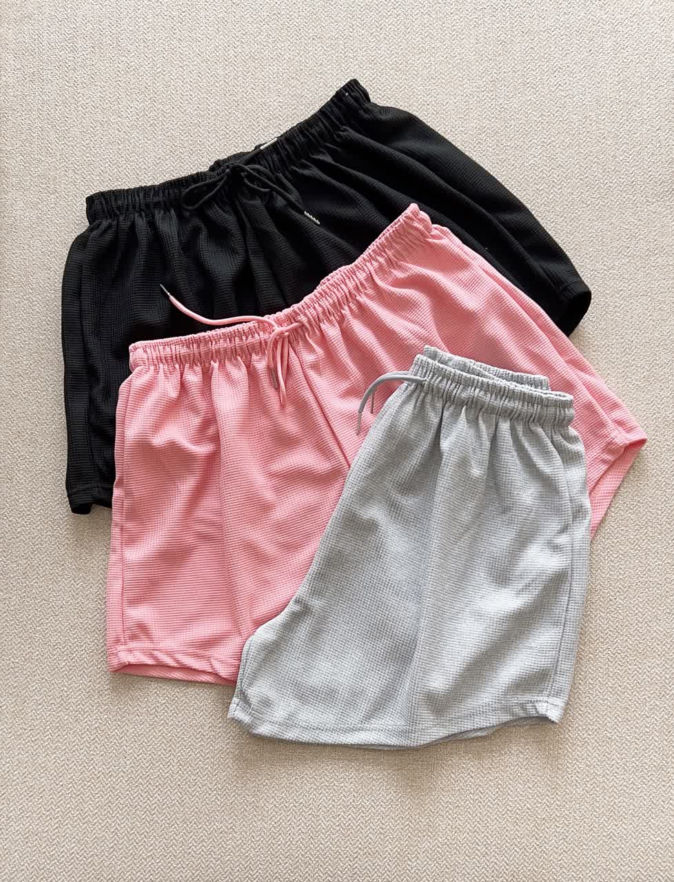 Women's Waffle Knit Lounge Shorts – 3 Colour Pack