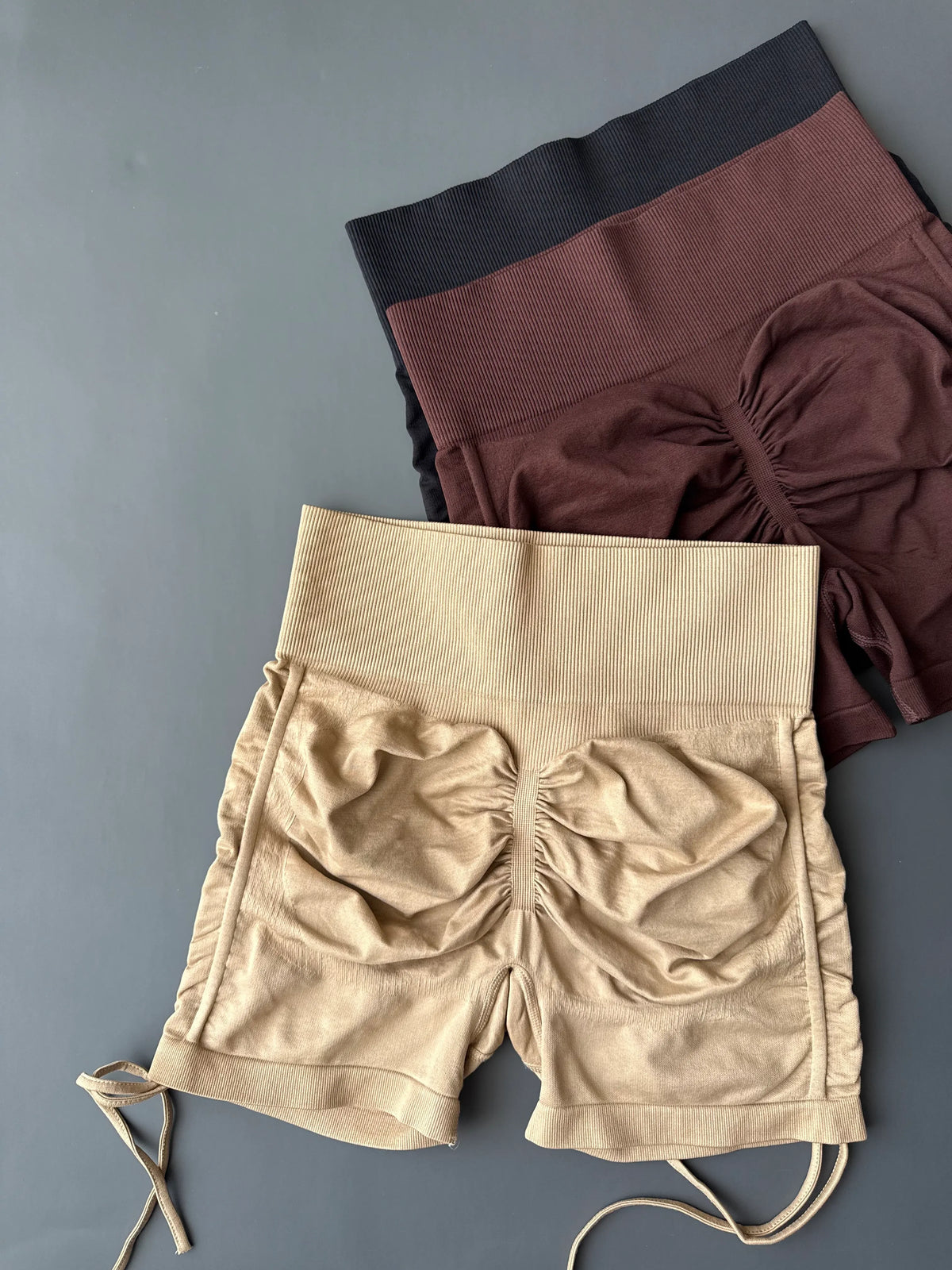 Women’s High-Waisted Scrunch Drawstring Biker Shorts
