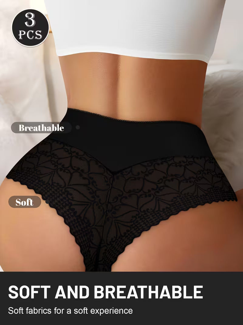 Women's Sexy Black Thong Breathable Panties
