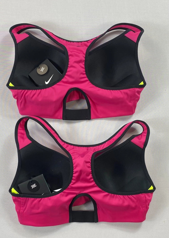 nike pink, white bra