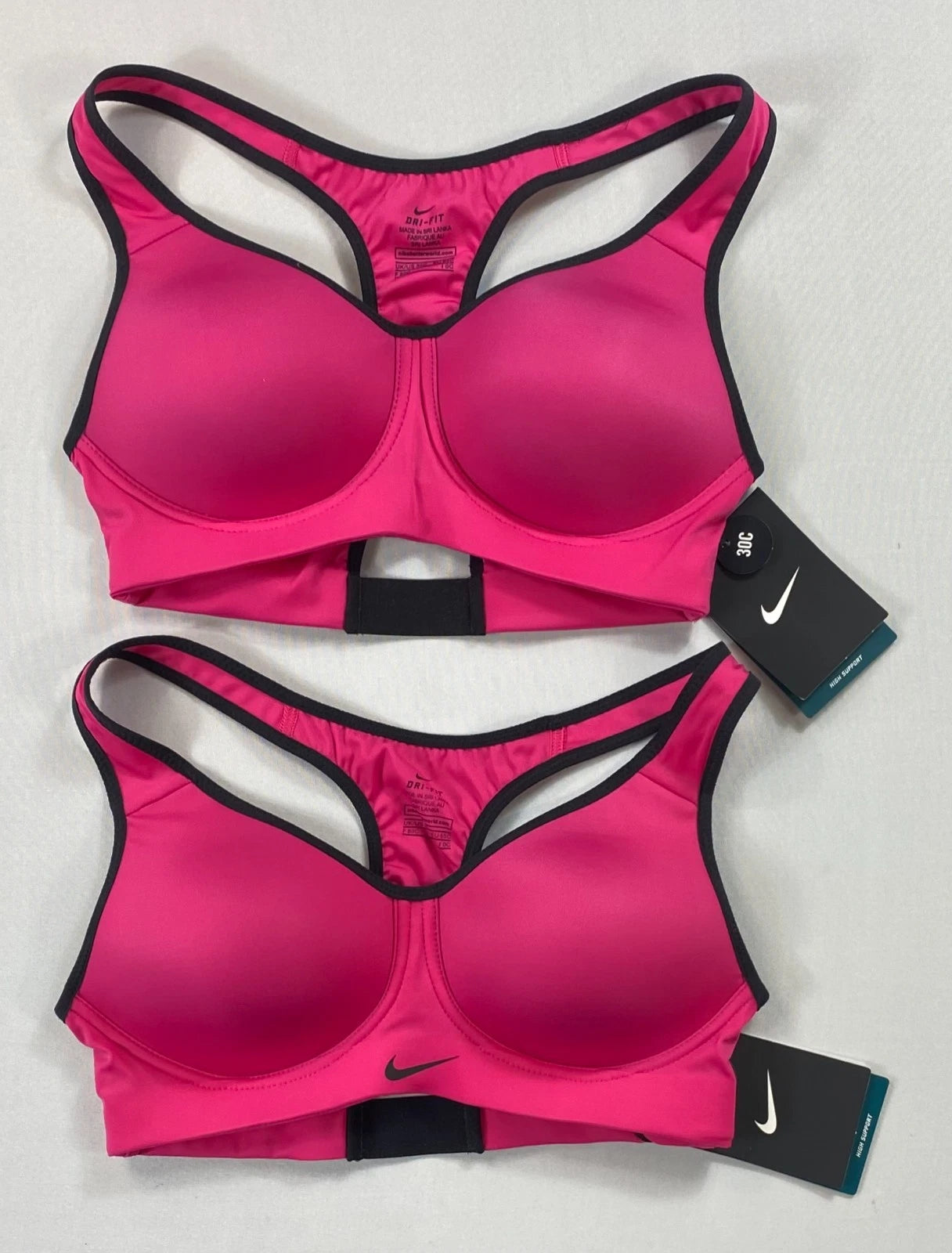 nike pink, white bra